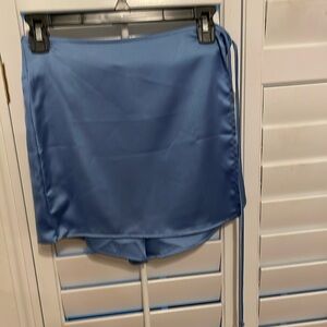 Altar'd State Blue Satin Skort